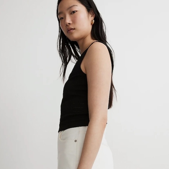 Madewell vneck sleeveless crop top true black - Picture 2 of 6